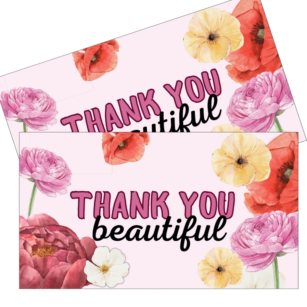 50 Floral Thank You Cards 4x6